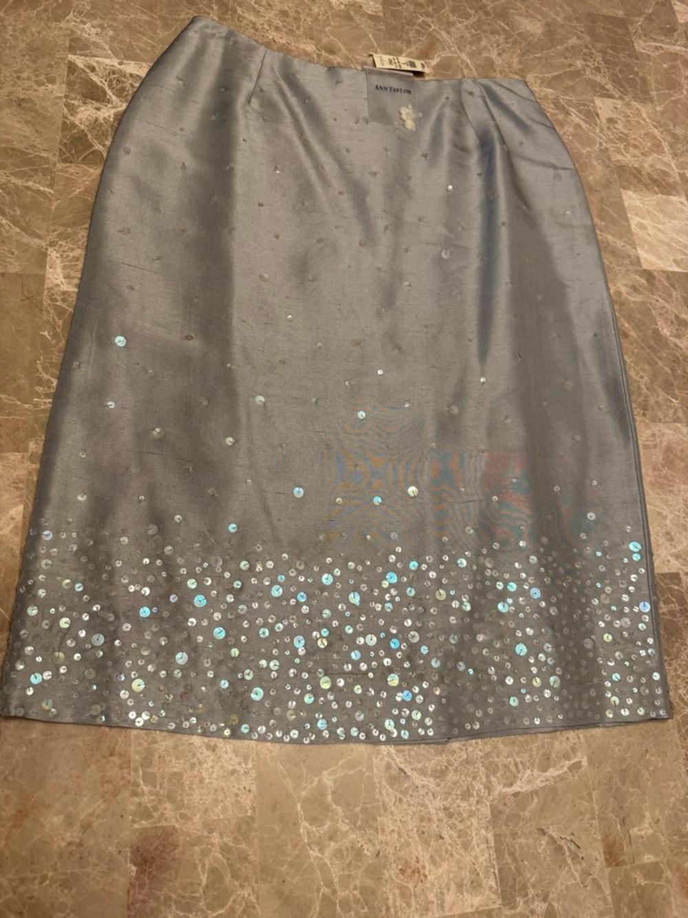 Ann Taylor Gray Sequin skirt 4P